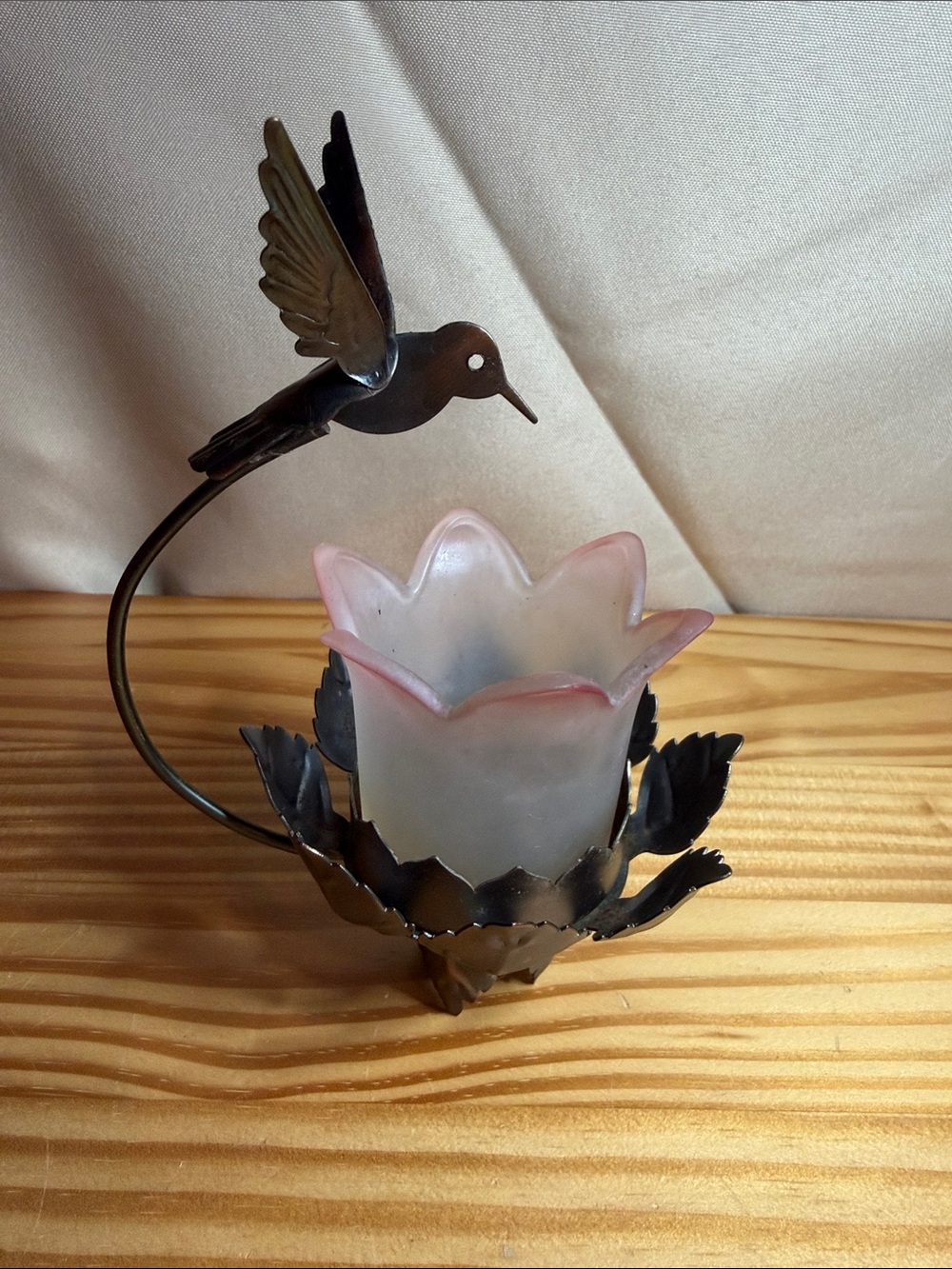 PartyLite Vintage Hummingbird Votive Candle Holder Metal Topper Set of 2
